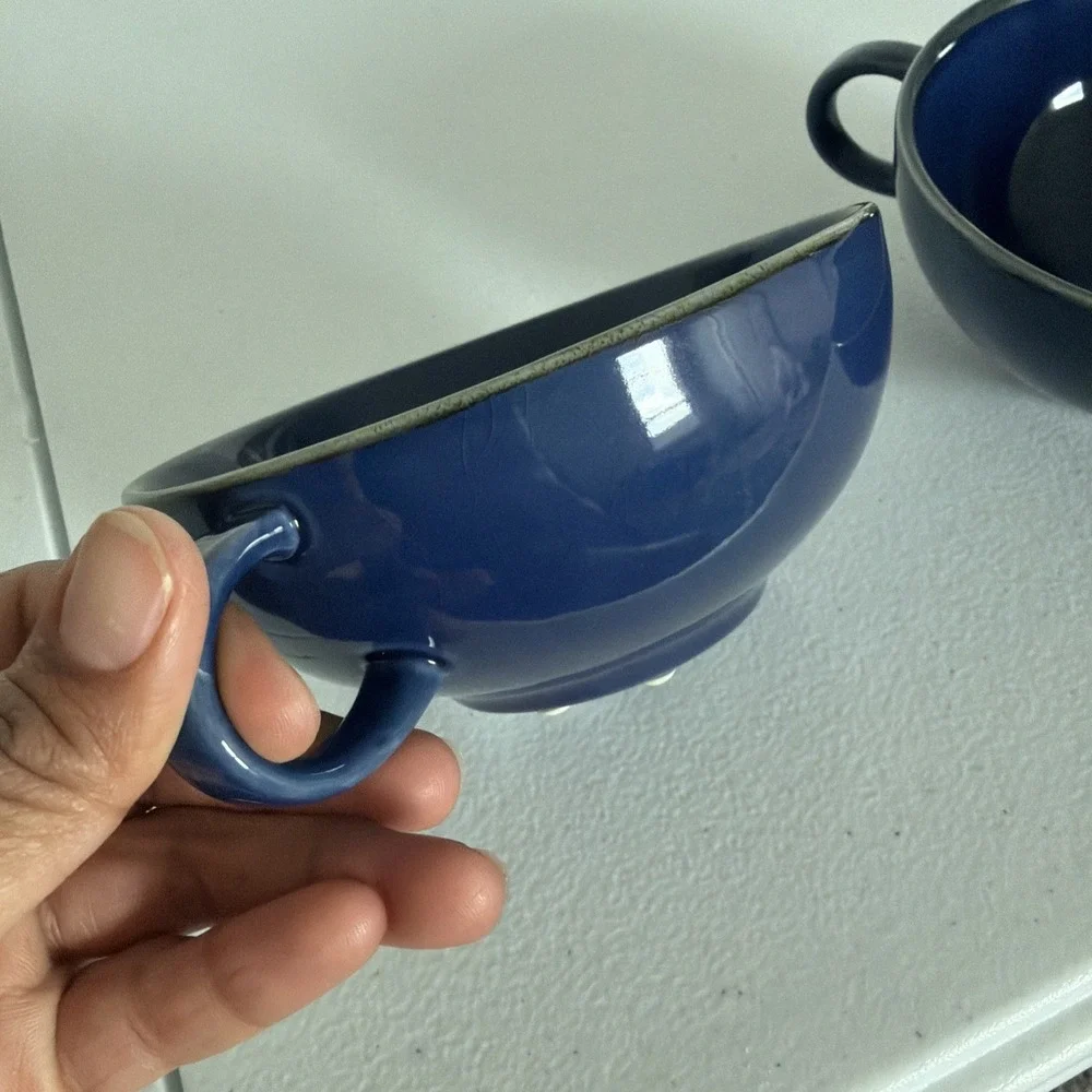 Vintage Blue IKEA Soup Bowls With One Extra Bowl